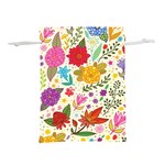 Colorful Flower Abstract Pattern Lightweight Drawstring Pouch (L)