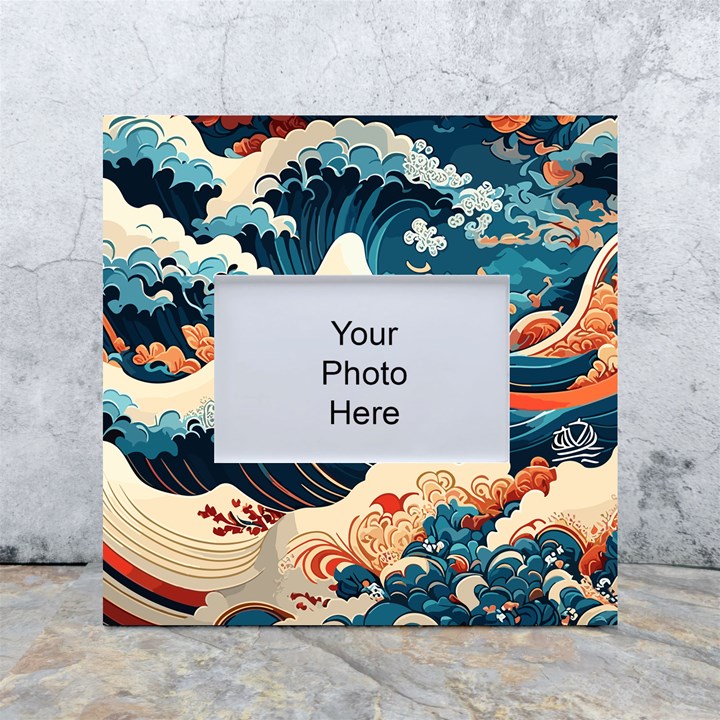 Wave pattern White Box Photo Frame 4  x 6 