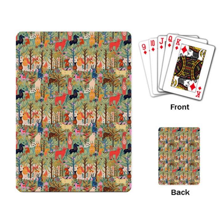 Animal Forest Pattern Playing Cards Single Design (Rectangle)