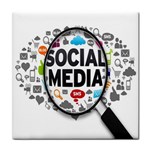 Social Media Computer Internet Typography Text Poster Tile Coaster