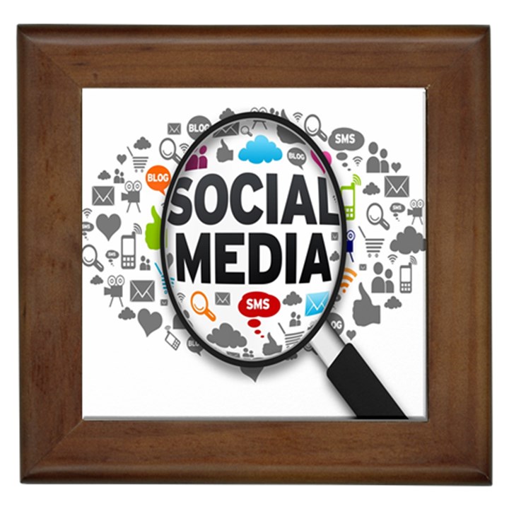 Social Media Computer Internet Typography Text Poster Framed Tile