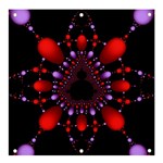 Fractal Red Violet Symmetric Spheres On Black Banner and Sign 4  x 4 