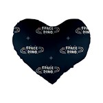 Space Dino Art Pattern Design Wallpaper Background Standard 16  Premium Flano Heart Shape Cushions
