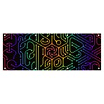 Circuit Hexagonal Geometric Pattern Background Pattern Banner and Sign 8  x 3 