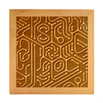 Circuit Hexagonal Geometric Pattern Background Pattern Wood Photo Frame Cube