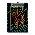 Circuit Hexagonal Geometric Pattern Background Pattern A5 Acrylic Clipboard