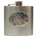 Peacock-feathers-pattern-colorful Hip Flask (6 oz)