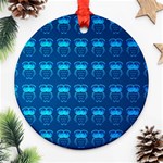 Bird Pattern Owl Drawing Round Ornament (Two Sides)