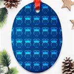 Bird Pattern Owl Drawing Oval Ornament (Two Sides)