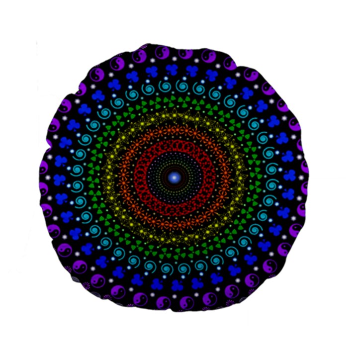 3d Psychedelic Shape Circle Dots Color Standard 15  Premium Round Cushions