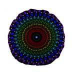 3d Psychedelic Shape Circle Dots Color Standard 15  Premium Round Cushions Back