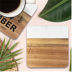 Plants Leaves Wallpaper Background Marble Wood Coaster (square)