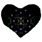 Fractal Fractal Art Texture Large 19  Premium Flano Heart Shape Cushions Back