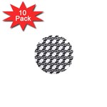 Pattern Monochrome Repeat 1  Mini Magnet (10 pack) 
