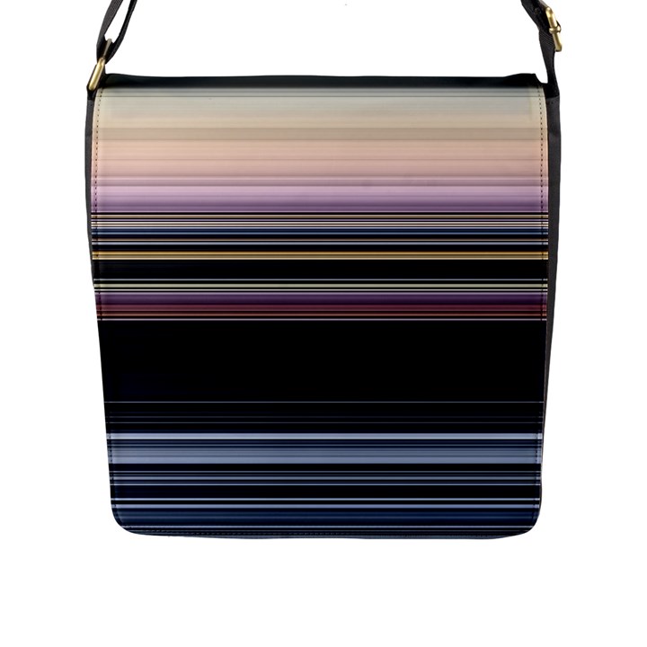 Horizontal Line Strokes Color Lines Flap Closure Messenger Bag (L)
