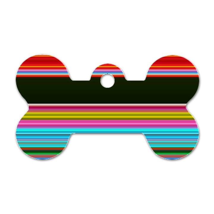 Horizontal Line Colorful Dog Tag Bone (Two Sides)