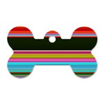 Horizontal Line Colorful Dog Tag Bone (Two Sides) Back