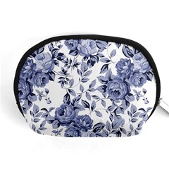 Blue Vintage Background Background With Flowers, Vintage Accessory Pouch (medium)