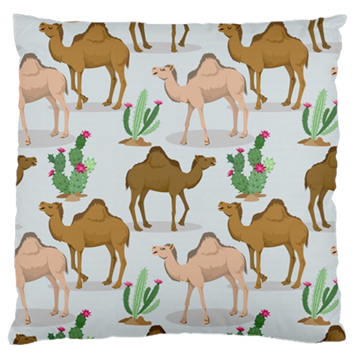 Camels Cactus Desert Pattern Large Cushion Case (One Side)