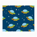 Seamless Pattern Ufo With Star Space Galaxy Background Small Glasses Cloth (2 Sides)