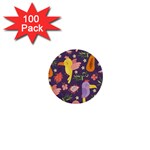 Exotic Seamless Pattern With Parrots Fruits 1  Mini Buttons (100 pack)  Front