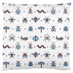 Insects Icons Square Seamless Pattern Large Premium Plush Fleece Cushion Case (Two Sides)