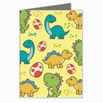 Seamless Pattern With Cute Dinosaurs Character Greeting Card