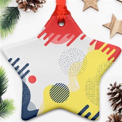 Red White Blue Retro Background, Retro Abstraction, Colored Retro Background Star Ornament (two Sides)