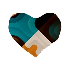 Retro Colored Abstraction Background, Creative Retro Standard 16  Premium Flano Heart Shape Cushions