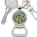 Graffiti Word Seamless Pattern Bottle Opener Key Chain