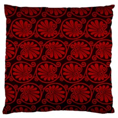 Red Floral Pattern Floral Greek Ornaments Standard Premium Plush Fleece Cushion Case (two Sides)