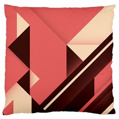 Retro Abstract Background, Brown-pink Geometric Background Standard Premium Plush Fleece Cushion Case (two Sides)