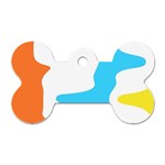 Warp Lines Colorful Multicolor Dog Tag Bone (Two Sides)