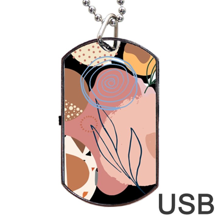 Abstract Boho Bohemian Style Retro Vintage Dog Tag USB Flash (Two Sides)