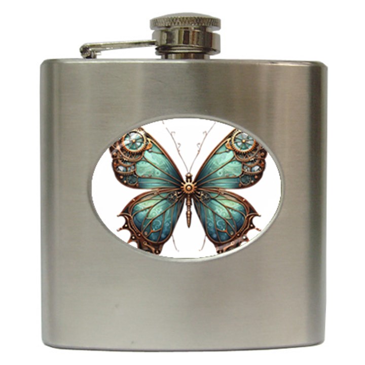 Mechanical Butterfly Hip Flask (6 oz)