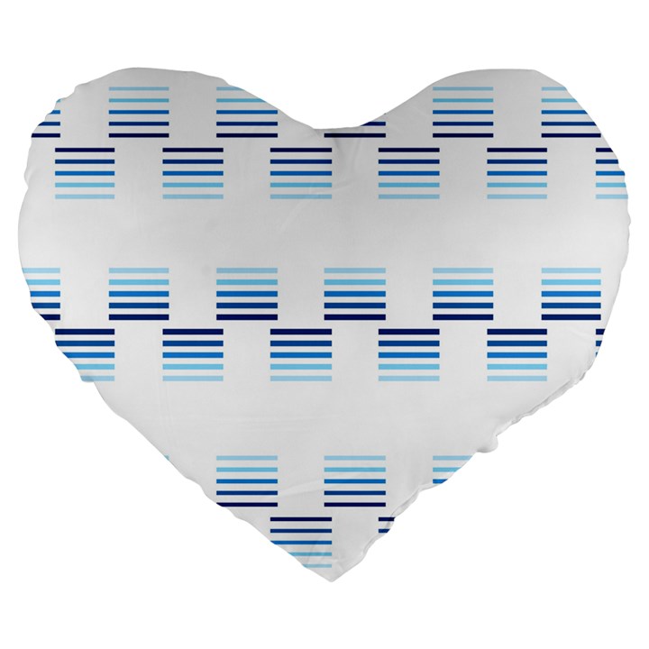 Geometric Pulse Print Design Large 19  Premium Flano Heart Shape Cushions