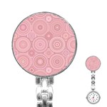 Pink Retro Texture With Circles, Retro Circles Background, Stainless Steel Nurses Watch Pink Retro Texture With Circles, Retro Circles Background, Stainless Steel Nurses Watch