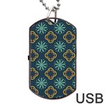 Flowers Pattern Design Abstract Dog Tag USB Flash (Two Sides) Back