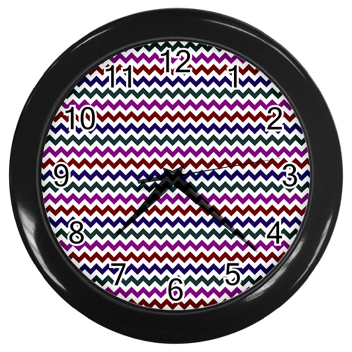 Chevron Pattern Wall Clock (Black)