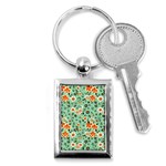 Retro 1960s Flowers Pattern 3 Key Chain (Rectangle)