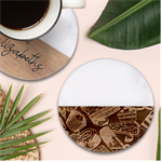 Sweet Food Seamless Pattern Classic Marble Wood Coaster (Round) 