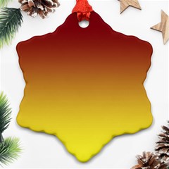Burgundy Red To Electric Yellow Linear Gradient Ornament (snowflake)