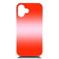 Scarlet Red To Pink Lace Bilinear Gradient Iphone 16 Plus Black Uv Print Pc Hardshell Case