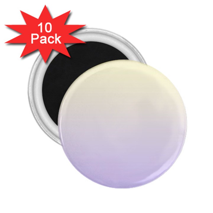 Cream Yellow To Pale Violet Linear Gradient 2.25  Magnets (10 pack) 