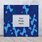 Blue Camouflage Pattern White Wall Photo Frame 5  x 7 