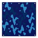 Blue Camouflage Pattern Banner and Sign 4  x 4  Front