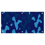 Blue Camouflage Pattern Banner and Sign 6  x 3  Front