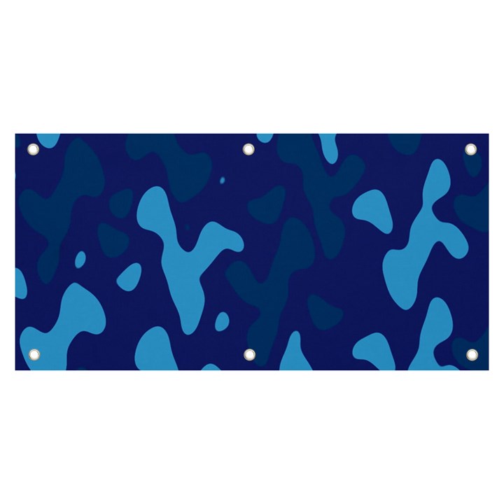 Blue Camouflage Pattern Banner and Sign 6  x 3 