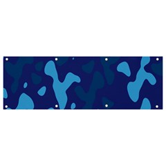 Blue Camouflage Pattern Banner And Sign 9  X 3 