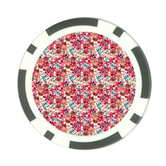 Red Flowers Poker Chip Card Guard (10 Pack)